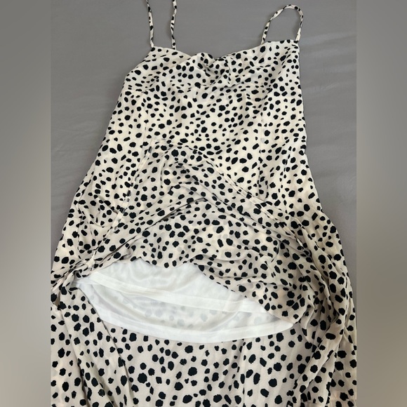 Dalmatian Print Criss-cross Tie Back Split Side Dress cowl neck size 2XL - Picture 7 of 13